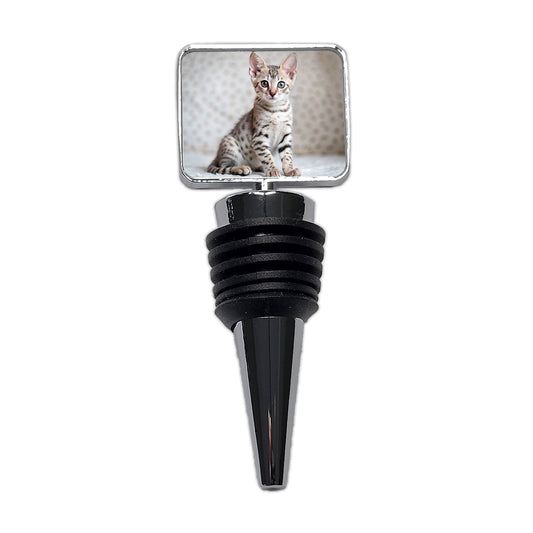 Egyptian Mau Cat Kitten Photo Wine Bottle Stopper