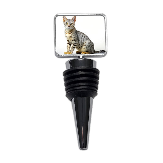 Egyptian Mau Cat Photo Wine Bottle Stopper