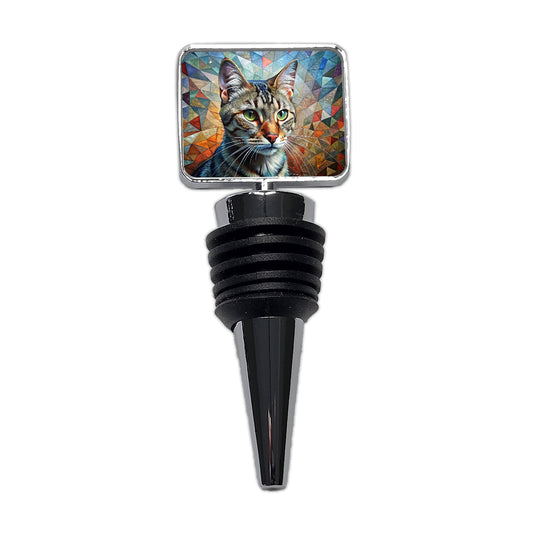 European Shorthair Cat Abstract Art Wine Bottle Stopper