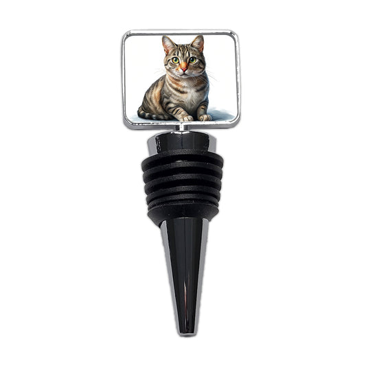 European Shorthair Cat Illustration Wine Bottle Stopper