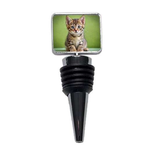 European Shorthair Cat Kitten Photo Wine Bottle Stopper