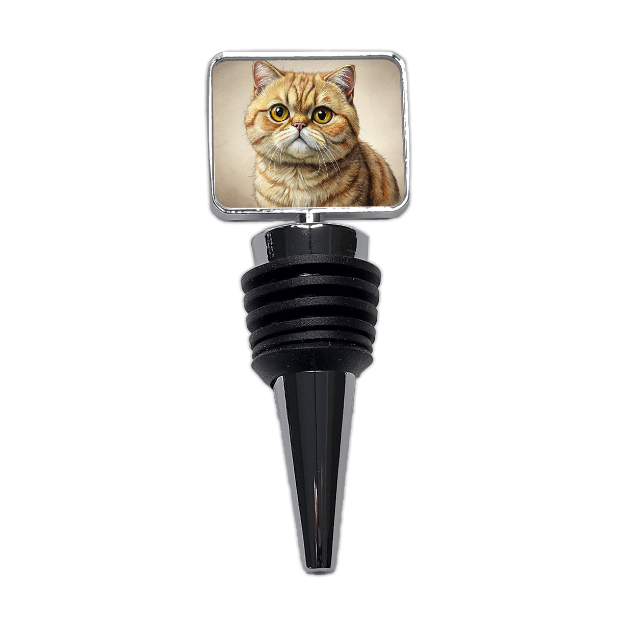 Exotic Shorthair Cat Illustration Wine Bottle Stopper
