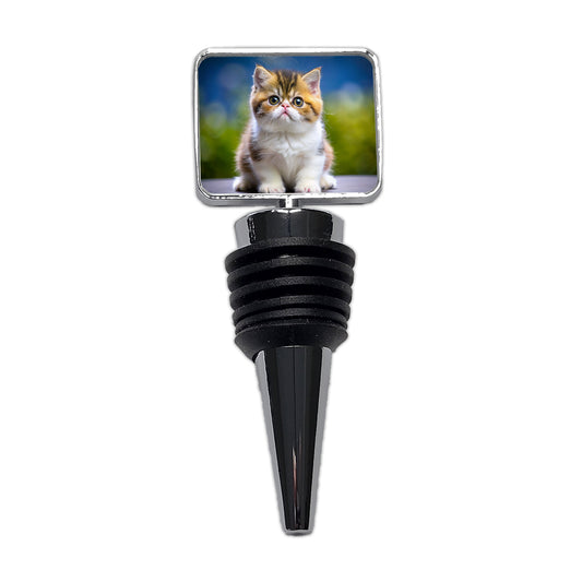 Exotic Shorthair Cat Kitten Photo Wine Bottle Stopper