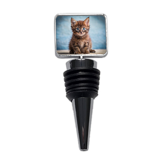 Havana Brown Cat Kitten Photo Wine Bottle Stopper