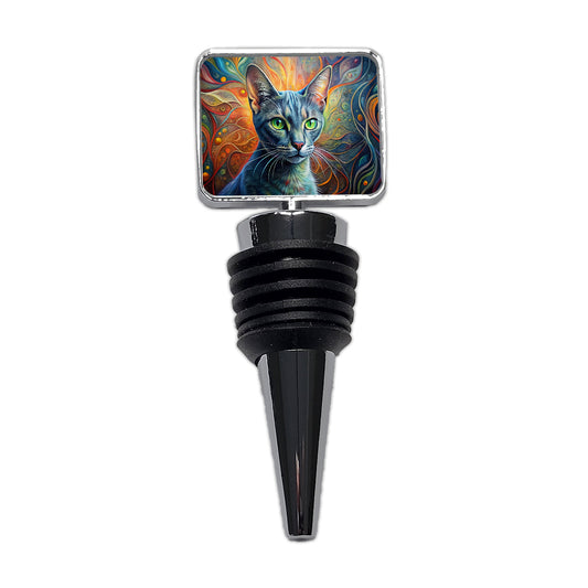Korat Cat Abstract Art Wine Bottle Stopper
