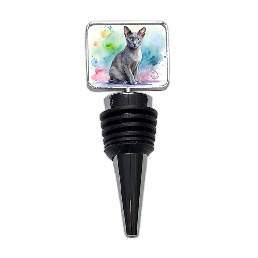 Korat Cat Watercolor Style Wine Bottle Stopper