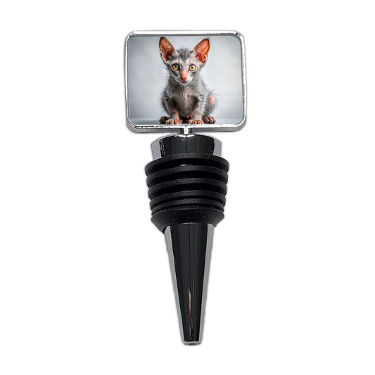 Lykoi Wolf Cat Kitten Photo Wine Bottle Stopper