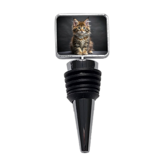 Maine Coon Cat Kitten Photo Wine Bottle Stopper