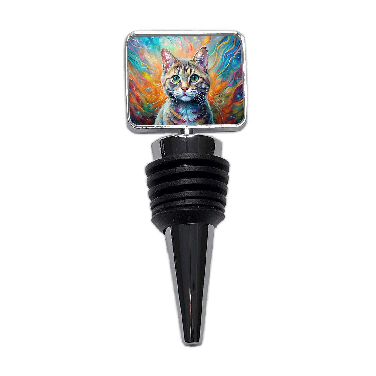 Munchkin Cat Abstract Art Wine Bottle Stopper