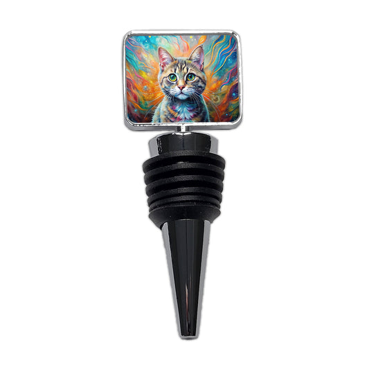 Munchkin Cat Abstract Art Wine Bottle Stopper