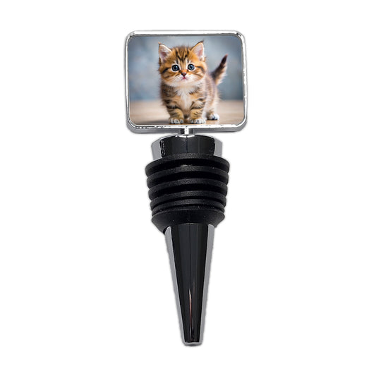 Munchkin Cat Kitten Photo Wine Bottle Stopper