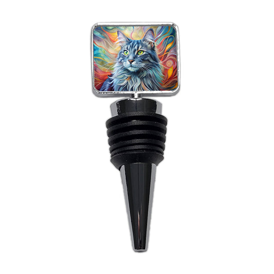 Nebelung Cat Abstract Art Wine Bottle Stopper