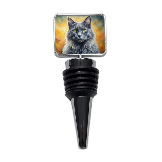Nebelung Cat Illustration Wine Bottle Stopper