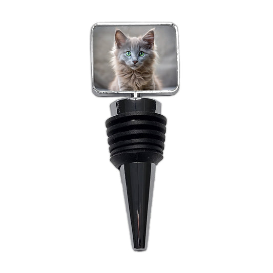 Nebelung Cat Kitten Photo Wine Bottle Stopper