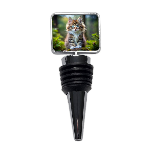 Norwegian Forest Cat Kitten Photo Wine Bottle Stopper