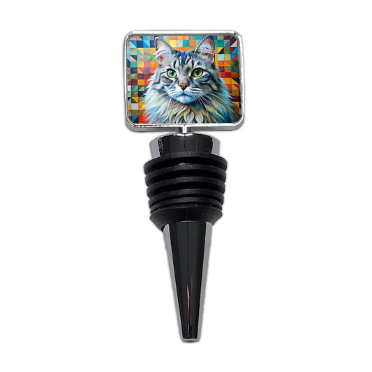 Ragamuffin Cat Abstract Art Wine Bottle Stopper