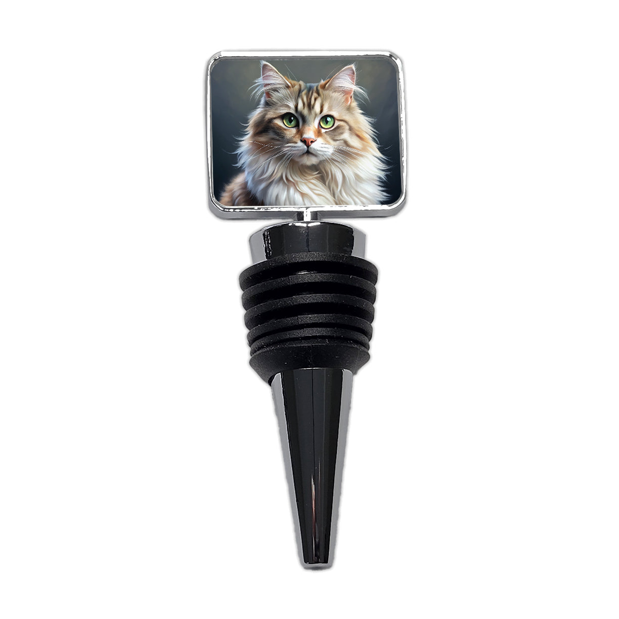 Ragamuffin Cat Illustration Wine Bottle Stopper