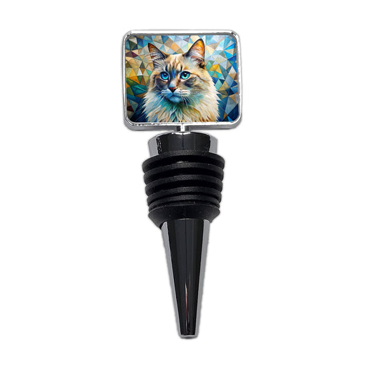 Ragdoll Cat Abstract Art Wine Bottle Stopper