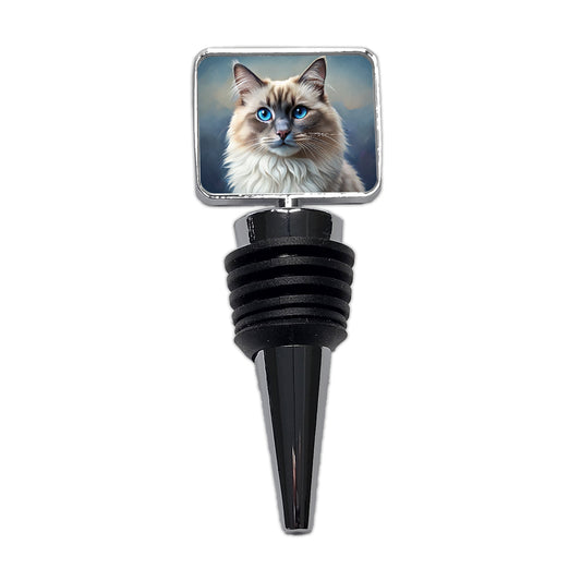 Ragdoll Cat Illustration Wine Bottle Stopper