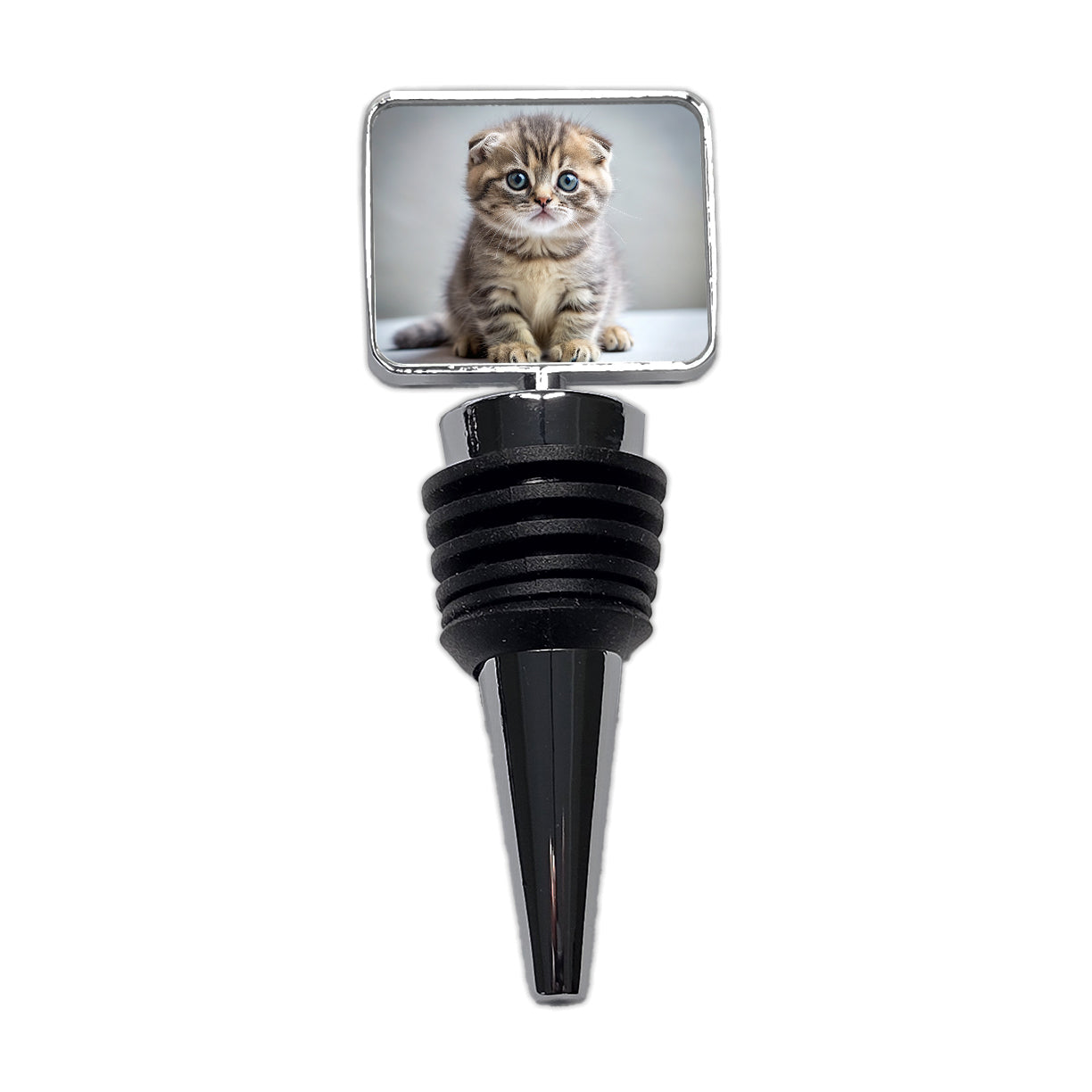 Scottish Fold Cat Kitten Photo Wine Bottle Stopper