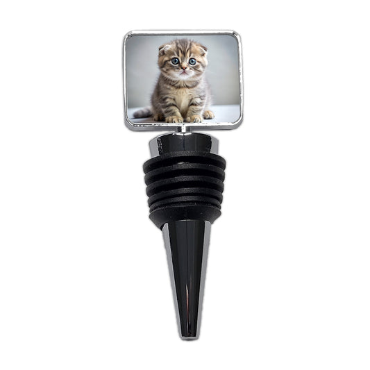 Scottish Fold Cat Kitten Photo Wine Bottle Stopper