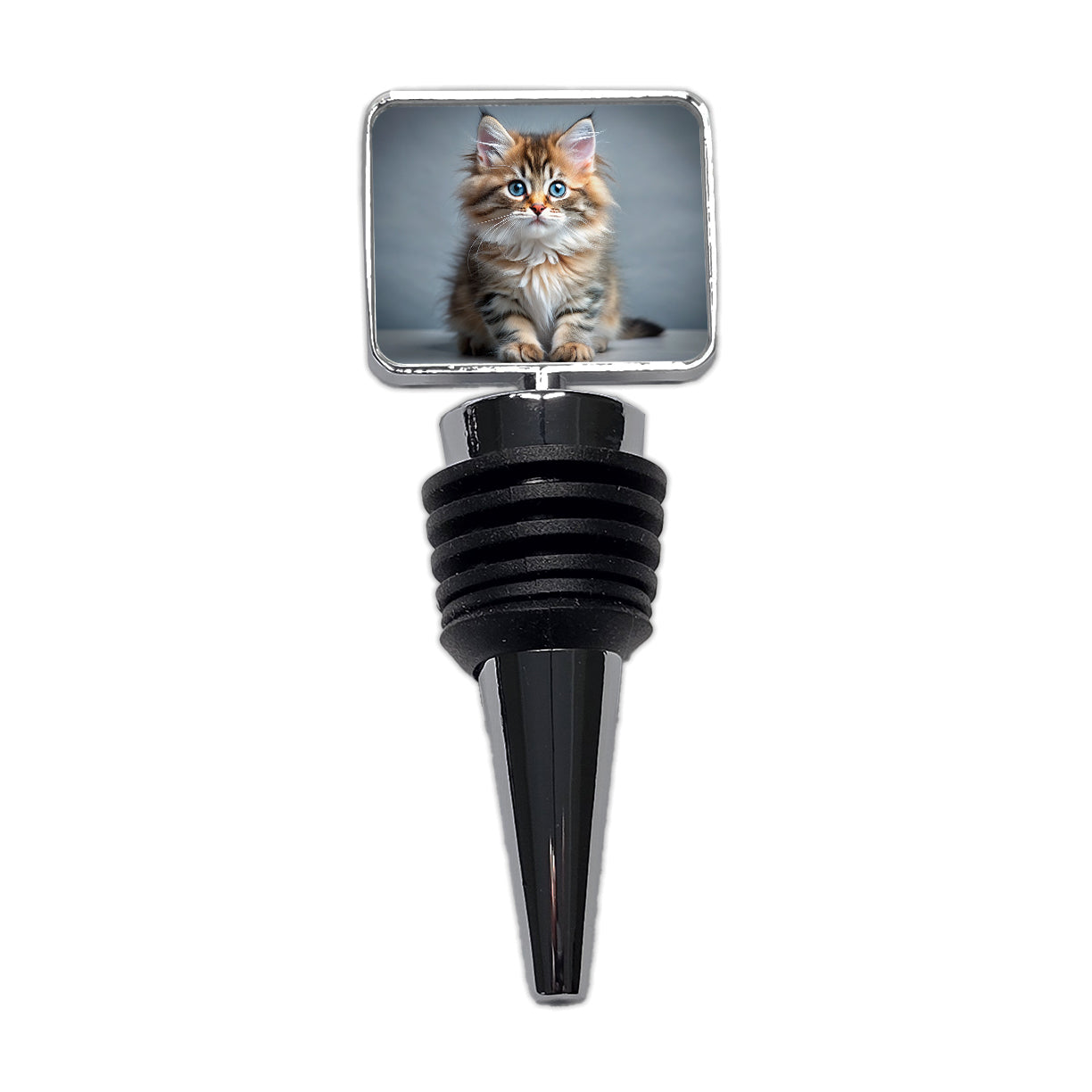 Siberian Cat Kitten Photo Wine Bottle Stopper