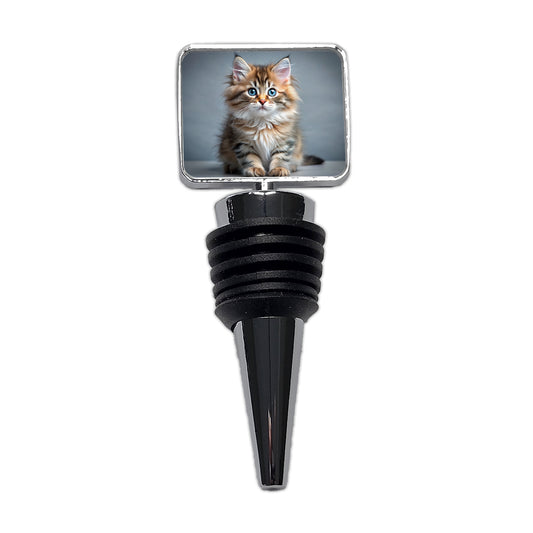 Siberian Cat Kitten Photo Wine Bottle Stopper