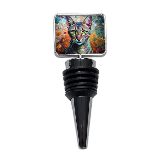 Singapura Cat Abstract Art Wine Bottle Stopper