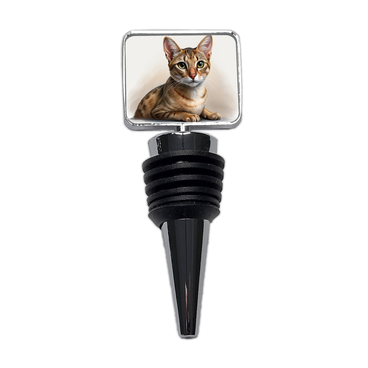 Singapura Cat Illustration Wine Bottle Stopper