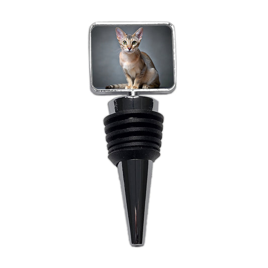 Singapura Cat Photo Wine Bottle Stopper