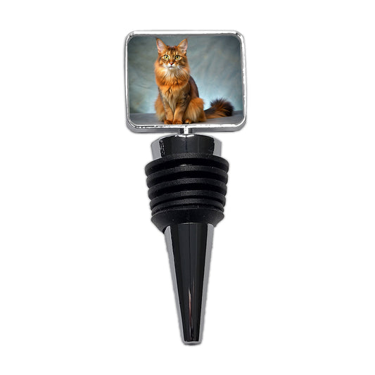 Somali Cat Kitten Photo Wine Bottle Stopper
