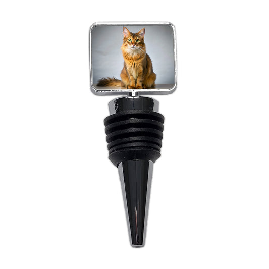 Somali Cat Photo Wine Bottle Stopper