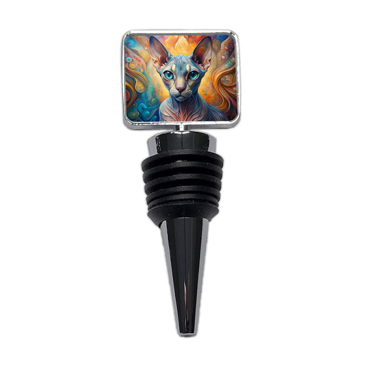 Sphynx Cat Abstract Art Wine Bottle Stopper