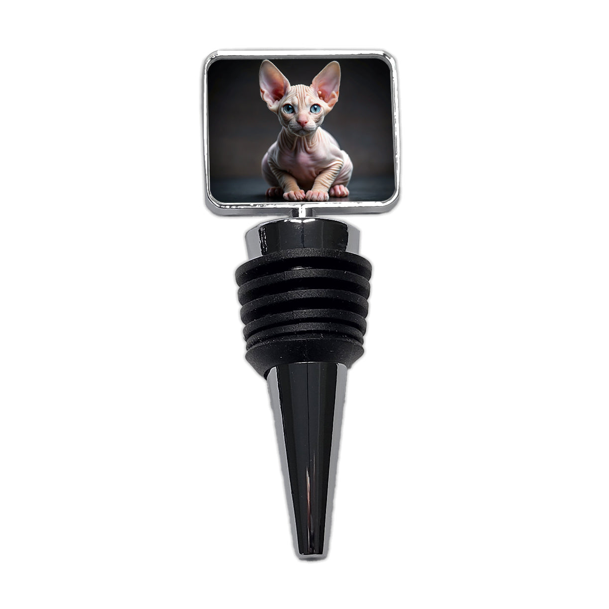 Sphynx Cat Kitten Photo Wine Bottle Stopper