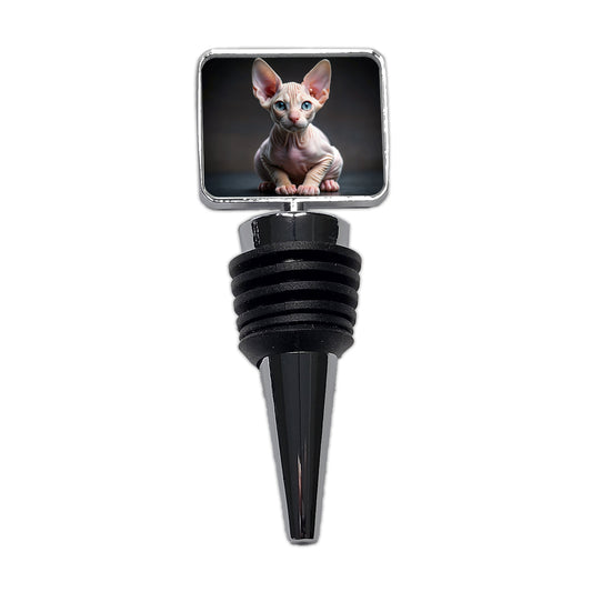 Sphynx Cat Kitten Photo Wine Bottle Stopper