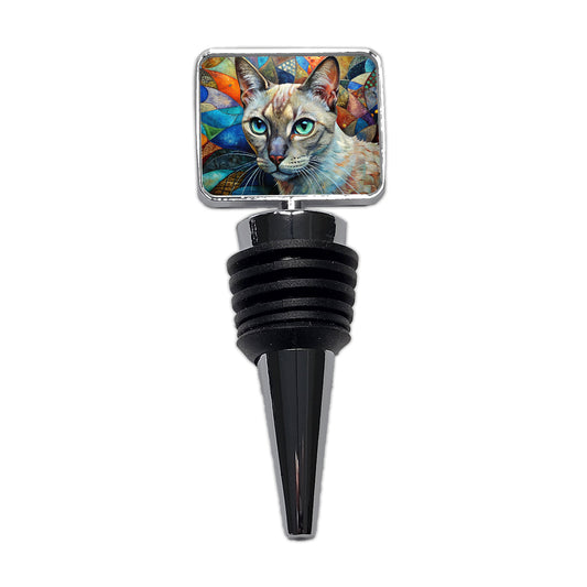Tonkinese Cat Abstract Art Wine Bottle Stopper
