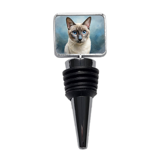 Tonkinese Cat Illustration Wine Bottle Stopper