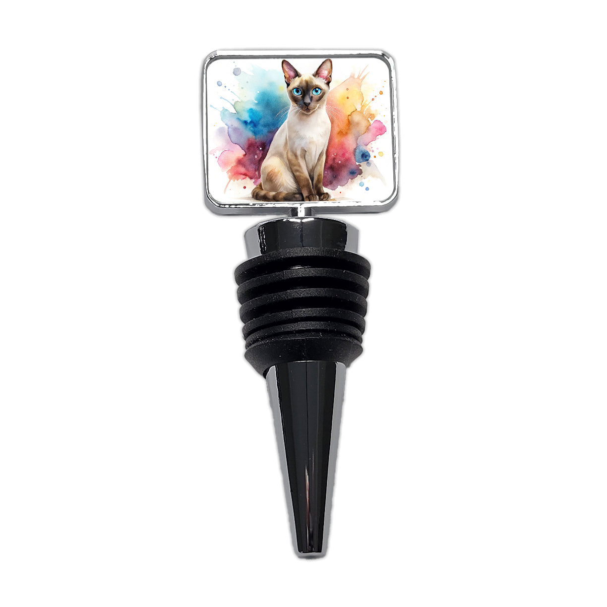 Tonkinese Cat Watercolor Style Wine Bottle Stopper