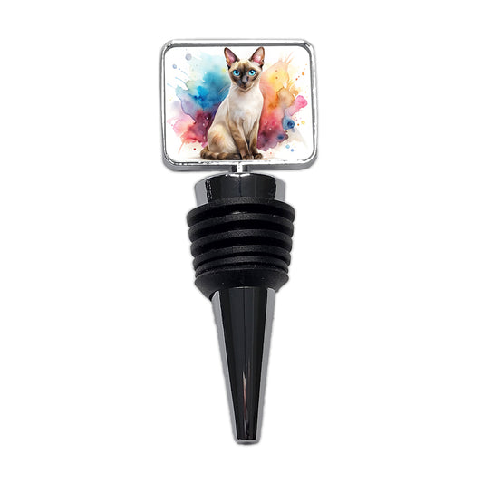 Tonkinese Cat Watercolor Style Wine Bottle Stopper