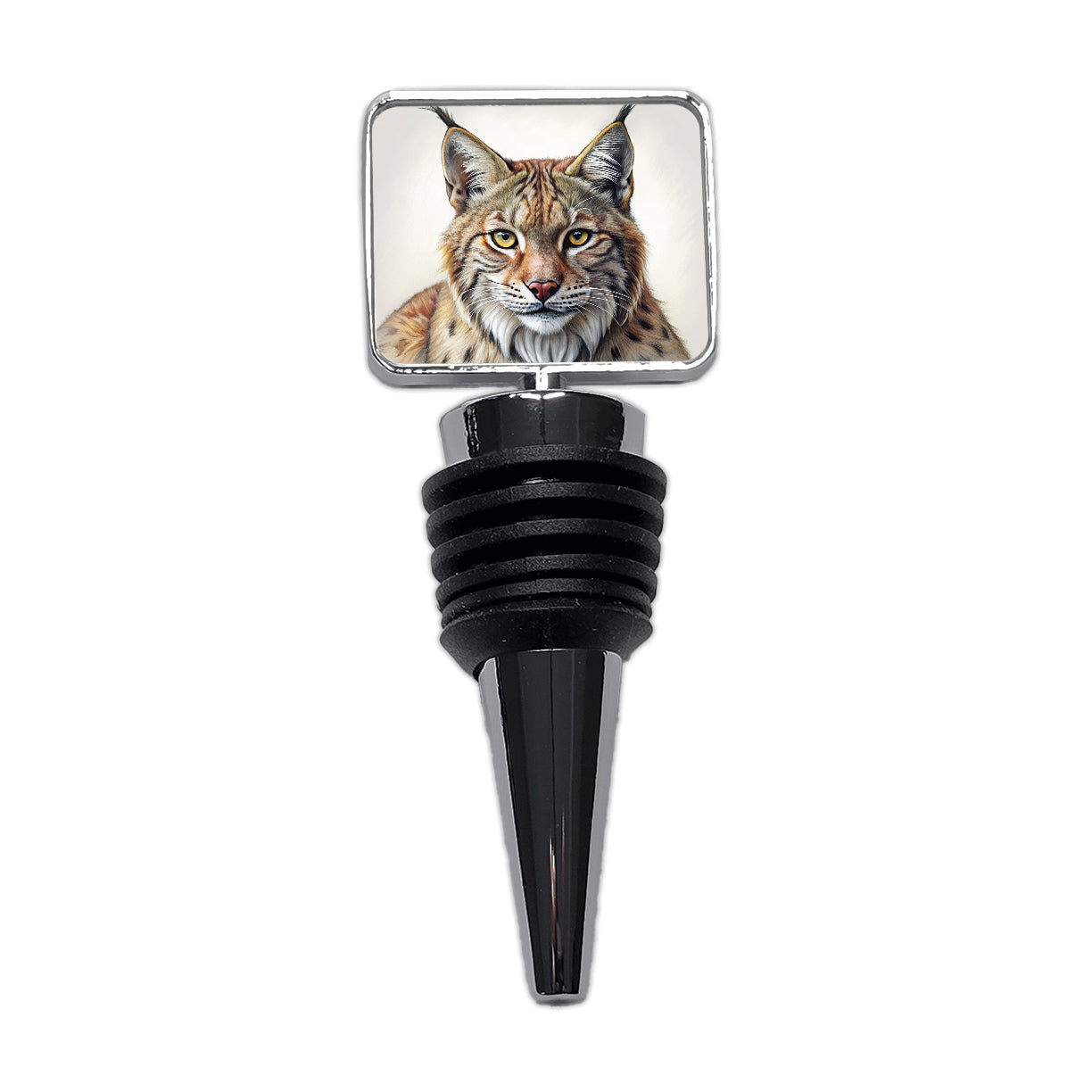 Bobcat Face Illustration Wine Bottle Stopper