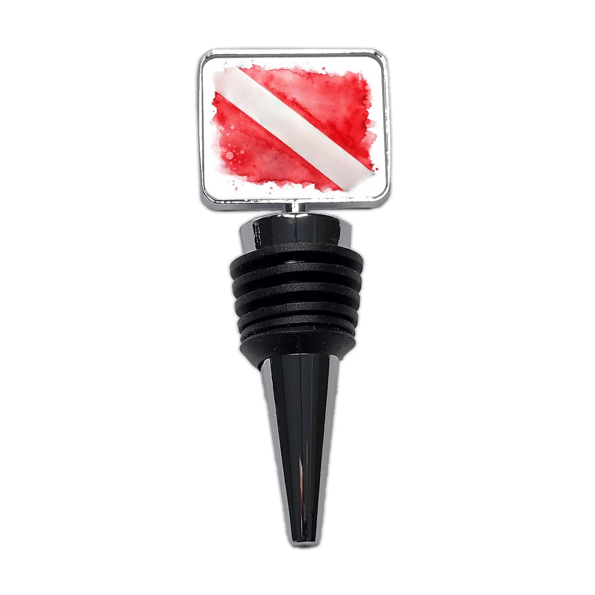 Diver Diving Dive Flag Watercolor Wine Bottle Stopper