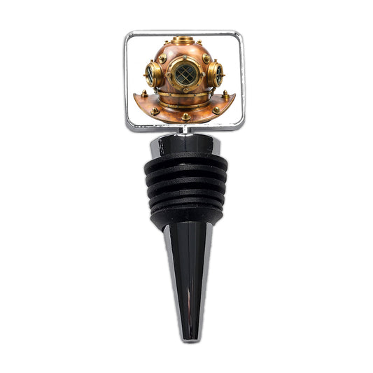 Retro Copper And Brass Diving Helmet Wine Bottle Stopper