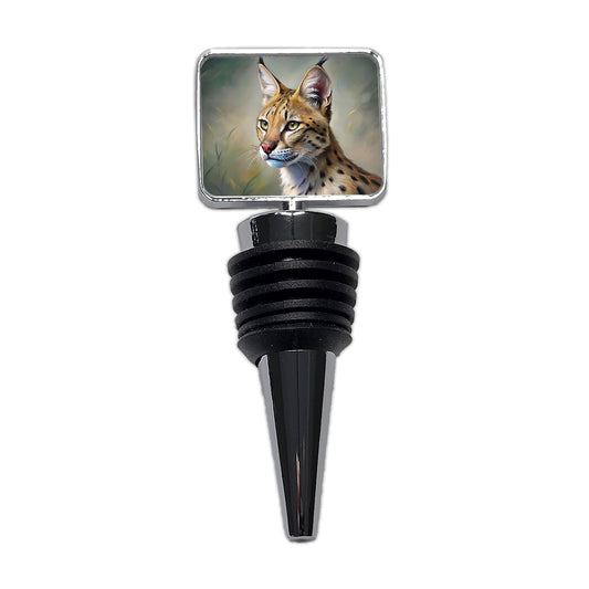 Serval Wild Cat Illustration Wine Bottle Stopper