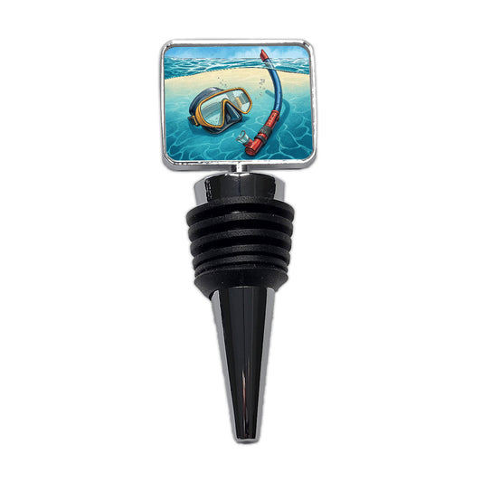 Snorkel And Mask on Beach Wine Bottle Stopper