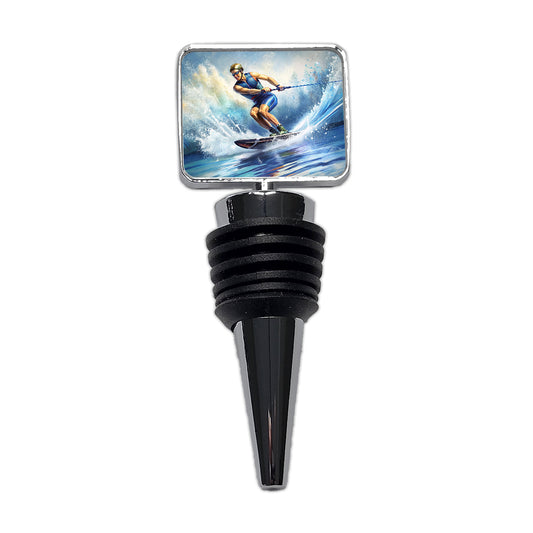 Water Ski Skiing Wine Bottle Stopper