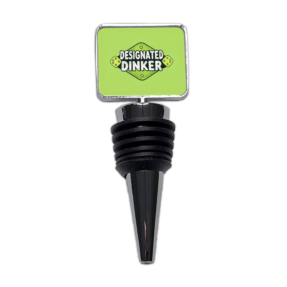 Designated Dinker Funny Pickleball Saying Wine Bottle Stopper