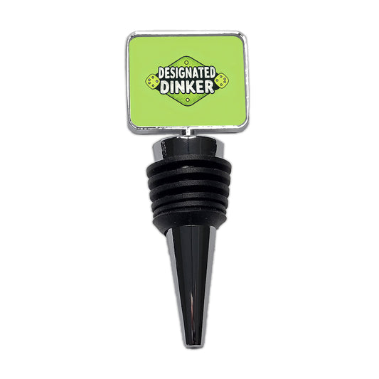 Designated Dinker Funny Pickleball Saying Wine Bottle Stopper