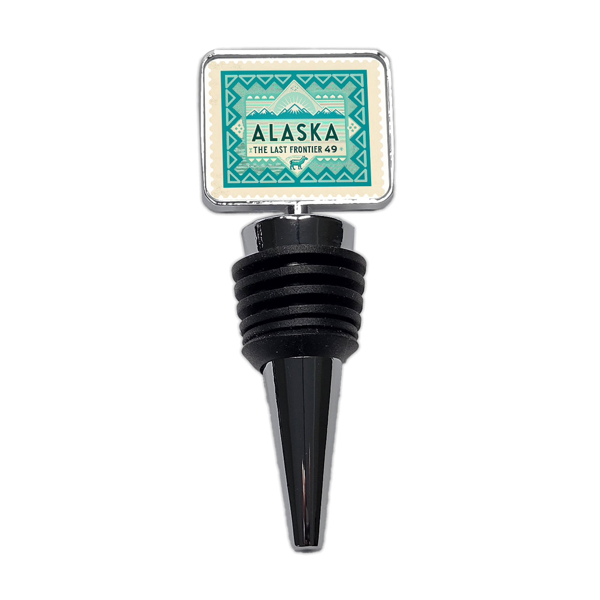 Alaska AK State The Last Frontier Travel Vacation Stamp Wine Bottle Stopper