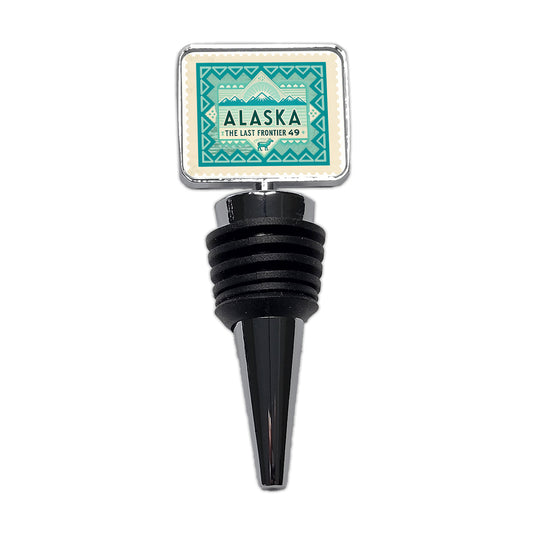Alaska AK State The Last Frontier Travel Vacation Stamp Wine Bottle Stopper