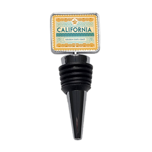 California CA Golden State Coast Travel Vacation Stamp Wine Bottle Stopper